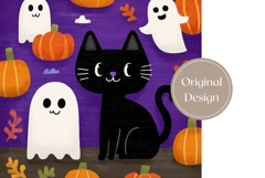 Cute Halloween Tumbler, Black Cat Tumbler Template Product Image 3
