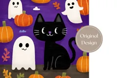 Cute Halloween Tumbler, Black Cat Tumbler Template Product Image 3