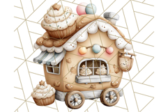 Cozy Cookie Village Clipart, Gingerbread Holiday PNG Product Image 3