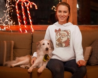 Retro Santa Claus Dog PNG, Vintage Christmas Coquette Bow Product Image 2