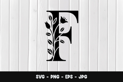 Letter F Botanical SVG PNG Product Image 1
