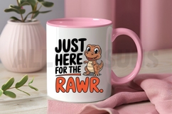 Cute Cartoon Dinosaur Illustration With Just Here Product Image 3