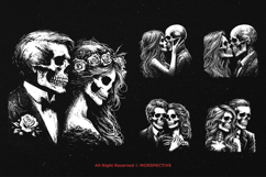 10 Bundle Dark Art Skull Romance Couple Man and Women Lover Product Image 5