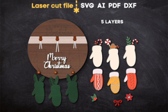 Christmas Mittens Sign SVG laser cut file for Glowforge Product Image 3