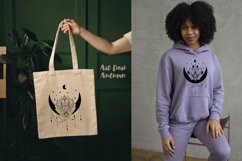 Crescent moon with sparkling lotus flower SVG set Product Image 4