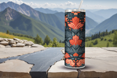 Decorative flowers Tumbler Wrap Design. 20 oz Skinny Tumbler Product Image 3