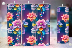 Night Flower Seamless 20 oz Tumbler Wrap Sublimation Product Image 3