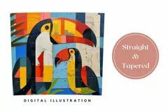 Toucan Tumbler Wrap Design, Tropical Leaves Tumbler Template Product Image 3