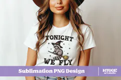 Vintage Funny Sarcastic Feral Witch Raccoon Halloween PNG Product Image 2