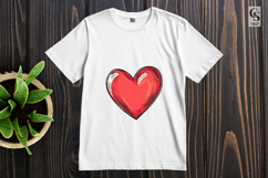 Red Hand Drawn Heart Clipart Sublimation PNG Product Image 2