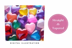 Colorful Glass Heart Tumbler Design, Valentine's Day Tumbler Product Image 3