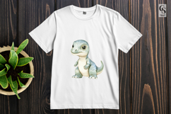 Cute Baby Dinosaur Watercolor Clipart Sublimation PNG Product Image 2