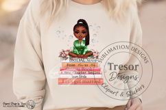 Black Bride Chibi PNG | Green Robe Bridal Shower Product Image 2