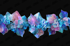 Holographic Winter Garland Floral Border Background Product Image 1