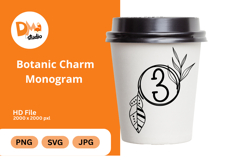Botanic Charm Monogram -Elegant Floral Letters SVG, PNG, JPG Product Image 1