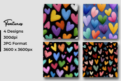 Painted Hearts Pattern Digital Paper Product Image 3