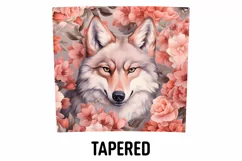 3d Wolf Flower Tumbler Sublimation Wrap | 3D Tumbler wrap Product Image 3