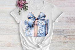 Blue Christmas Watercolor Clipart Sublimation Product Image 3