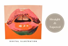 Pink Lips Tumbler Wrap Design, Art Lips Tumbler Sublimation Product Image 3