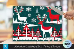 Scandinavian Reindeer And Tree Cutting Board PNG Product Image 1