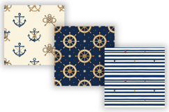 Maritime Digital Paper Pack, Classic Nautical Seamless Product Image 4