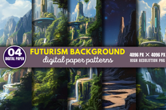 Futurism Background Digital Paper Bundle PNG Product Image 4
