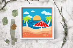 Beach layered paper cut | beach layered paper cutting Product Image 3