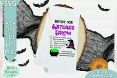 Recipe for Witches Brew SVG I Halloween SVG I Kitchen SVG Product Image 1