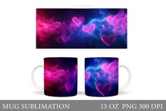 Hearts Mug Wrap Sublimation. Valentines Mug Wrap Design Product Image 1