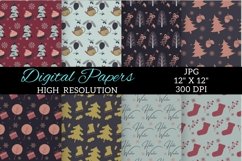 Winter Digital Paper, 70s Boho Winter Seamless Patterns Product Image 3