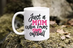 Just a mom who loves baseball, softball shirt svg, softba Product Image 2