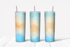 Nautical watercolor and gold Skinny tumbler wrap design Product Image 6