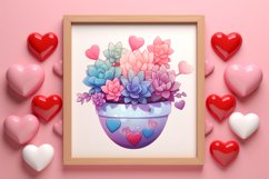 Pink Valentine Succulent Pot Clipart Product Image 3