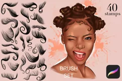 Hair Stamp, 40 Digital Baby Hair, Procreate Hair Brush Product Image 1