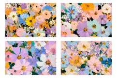 Art Flowers Cosmetic Bag, Floral Cosmetic Bag PNG Product Image 3
