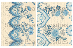 Shabby Chic, Blue, flowers, Papers, Junk Journal Product Image 3