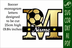Football or Soccer Capital Monogram Letter M SVG Product Image 3