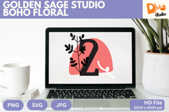 Golden Sage Studio Boho Floral Monogram Product Image 1