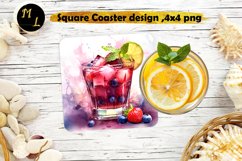 Cocktail Square Coaster design,Cocktail Coaster sublimation Product Image 1