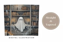 Cartoon Ghost Tumbler Wrap Design, Spooky Tumbler Template Product Image 3