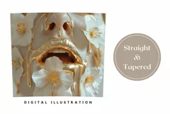Gold Lips Tumbler Wrap Design, Floral Tumbler Template Product Image 3
