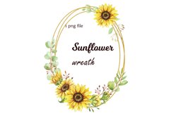 Watercolor Sunflower wreath Product Image 1