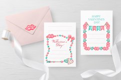 Valentine&#039;s Day watercolor frame, border. Clipart Love. PNG Product Image 3
