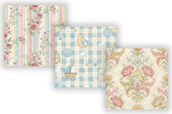 Baby Shower Toile Digital Paper Pack, Vintage Floral Toile Product Image 3