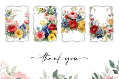 Watercolor Flowers Towel Designs, Floral Towel Sublimation Product Image 3