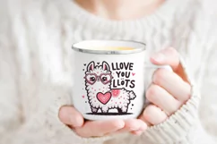 Llove you llots Llama SUBLIMATION PNG. Valentine's day. Product Image 4