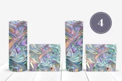 Holographic Waves Tumbler Sublimation, Neon Tumbler Wrap PNG Product Image 3
