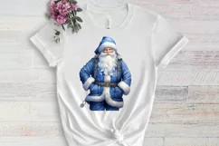 Blue Christmas Watercolor Clipart Sublimation Product Image 3