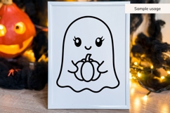 Ghost Holding Pumpkin SVG, Halloween Ghost SVG Product Image 3