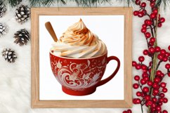 Christmas Cake Clipart, Christmas Cappuccino Clipart Product Image 3